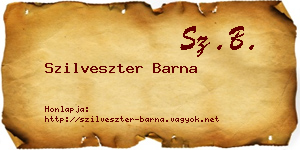 Szilveszter Barna névjegykártya